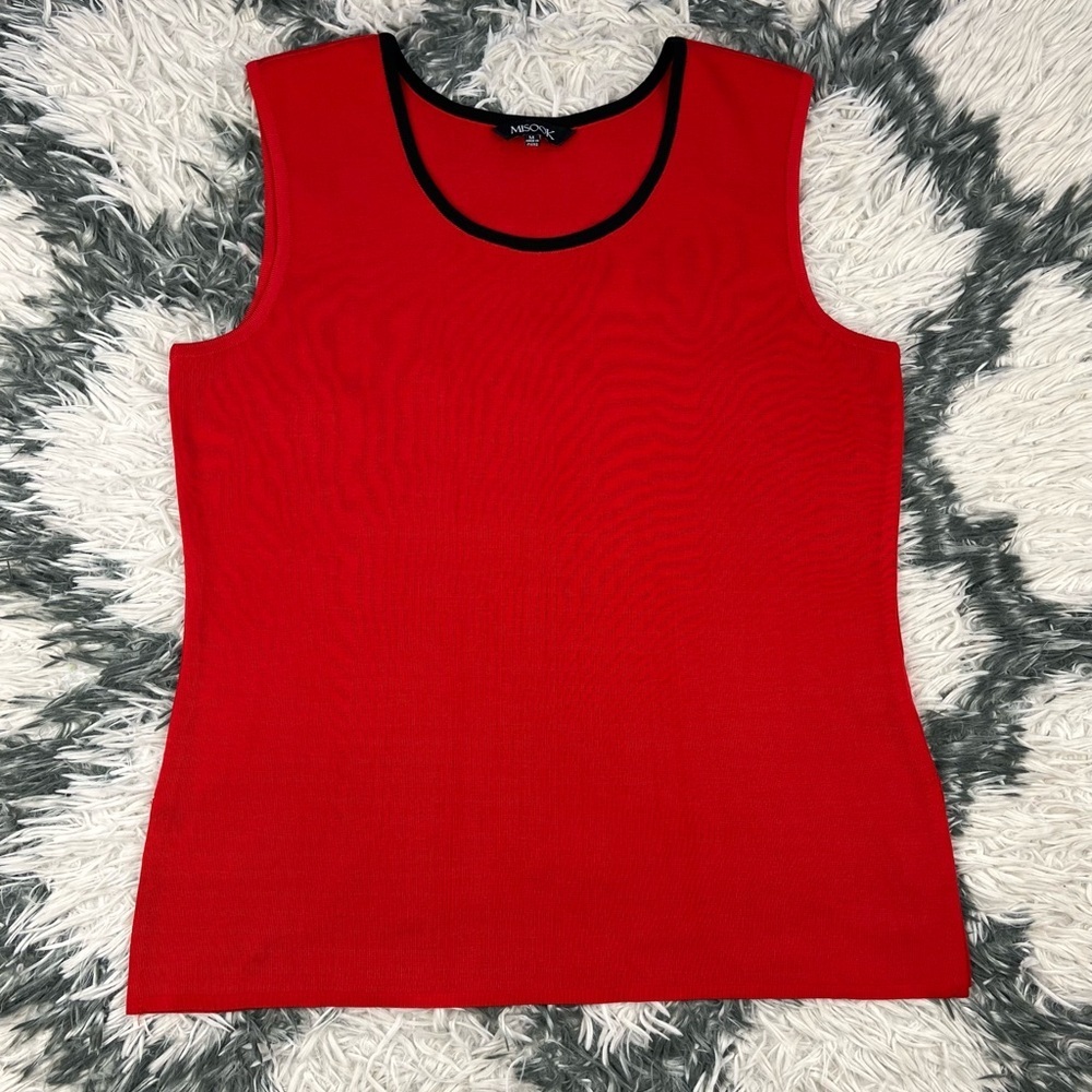 Misook Women’s Red Knit Tank Top Size Medium